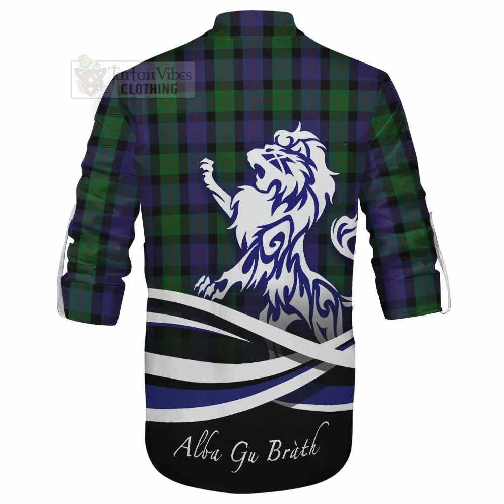 Blair Tartan Ghillie Kilt Shirt with Alba Gu Brath Regal Lion Emblem