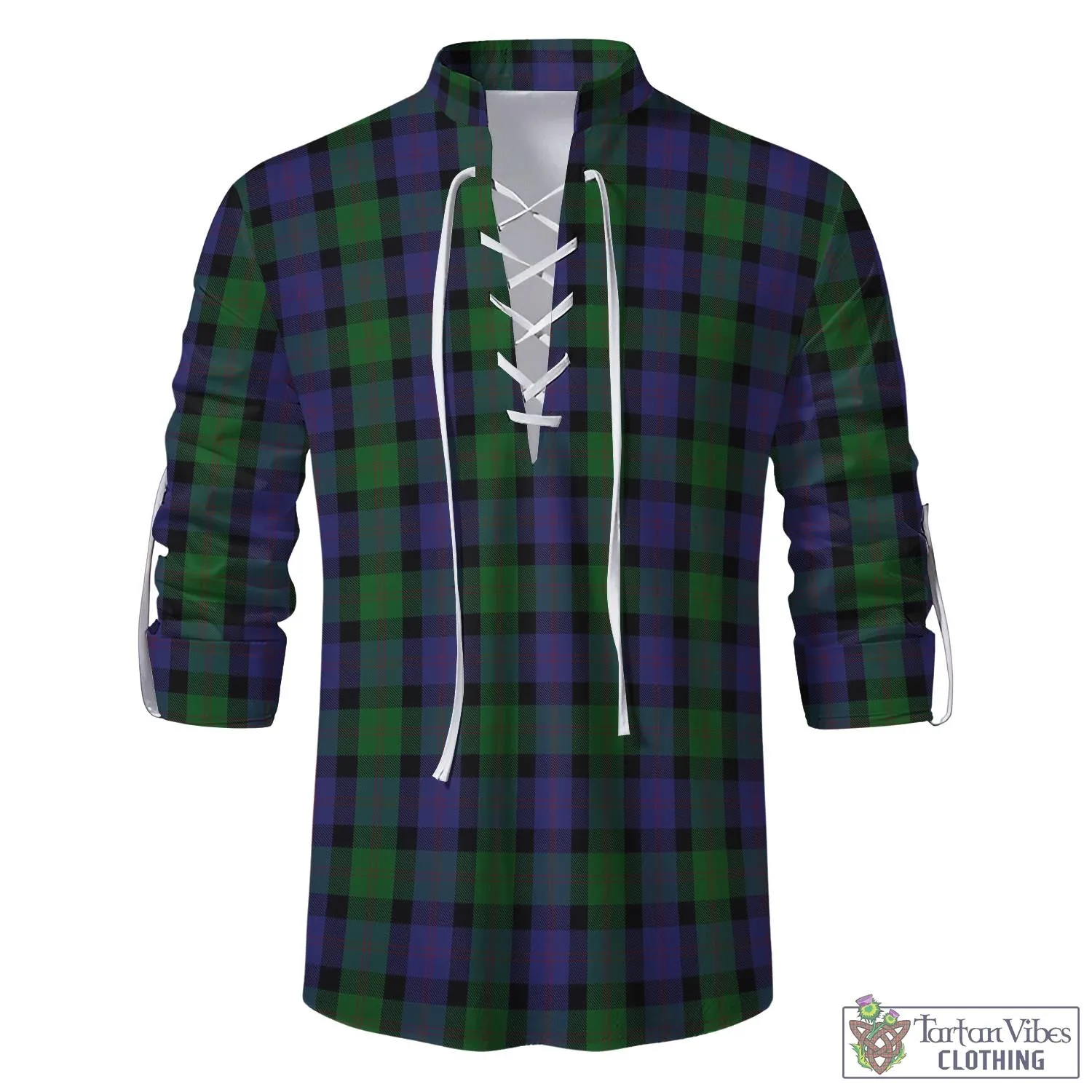 Blair Tartan Men's Scottish Traditional Jacobite Ghillie Kilt Shirt