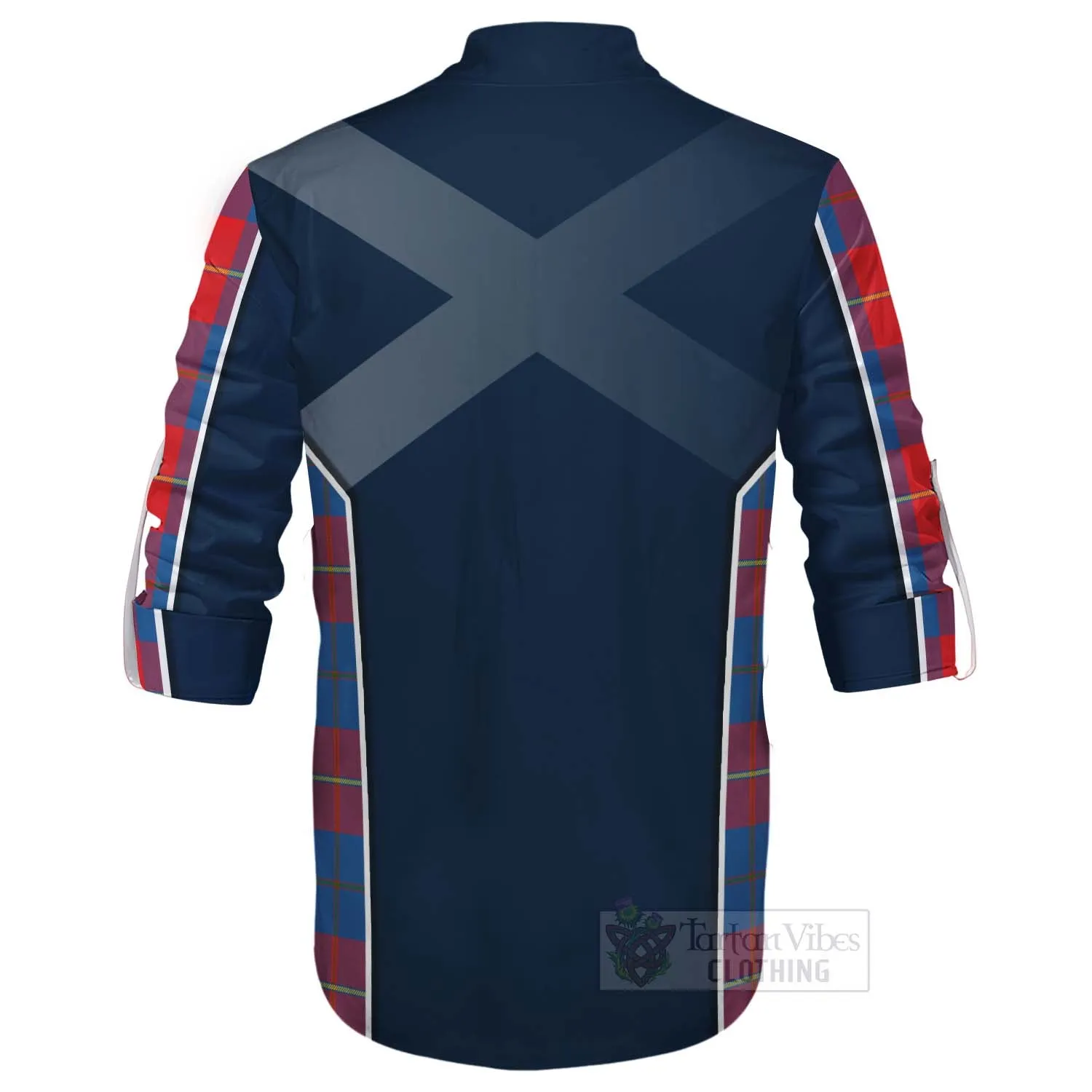 Blane Tartan Ghillie Kilt Shirt with Family Crest and Scottish Thistle Vibes Sport Style