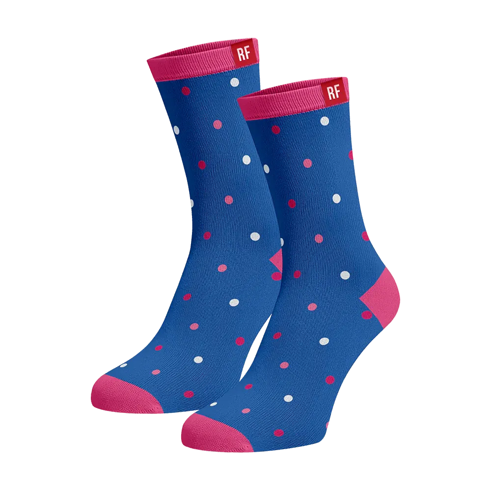 Blue Bamboo Socks with Dots by Red Fraktion
