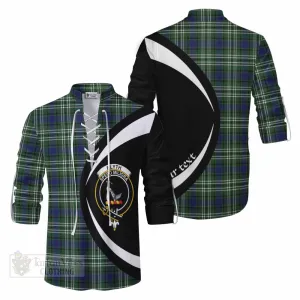 Blyth Tartan Ghillie Kilt Shirt with Family Crest Circle Style