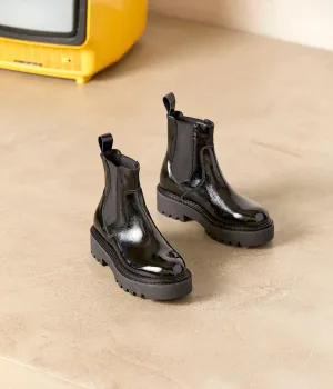 Boots noir verni Nadège