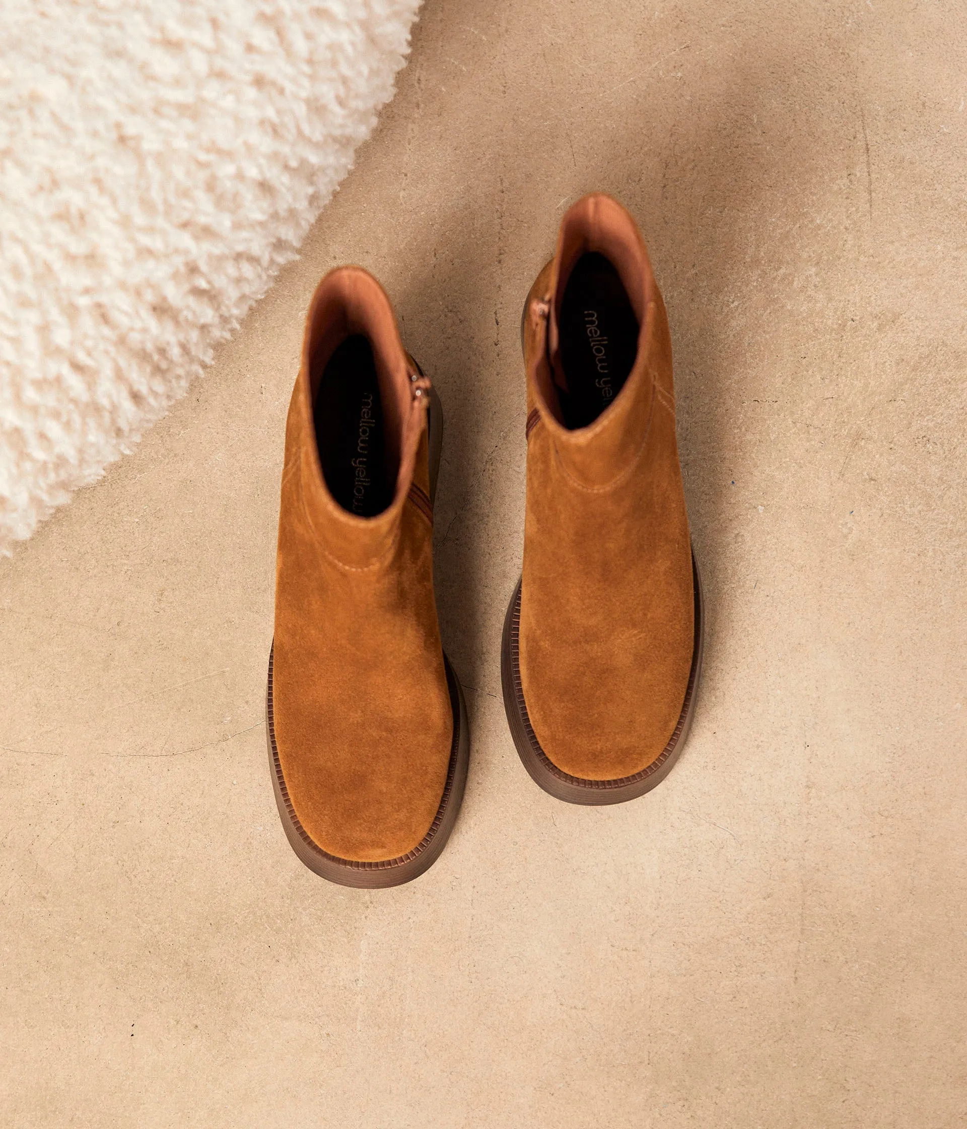 Boots velours camel Amela