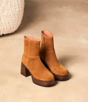Boots velours camel Amela