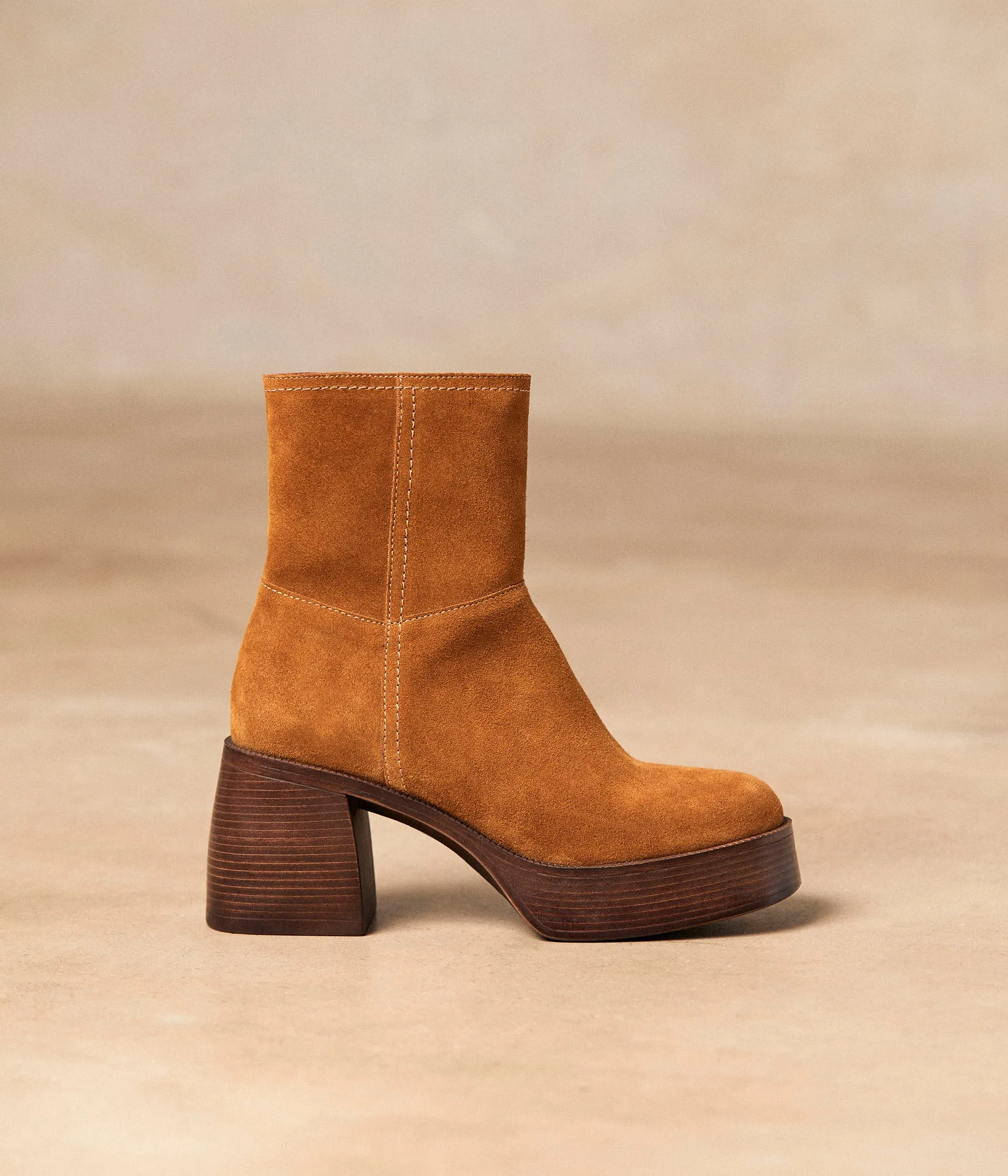 Boots velours camel Amela