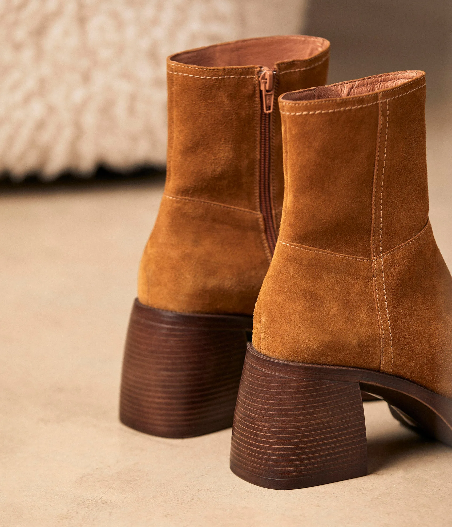 Boots velours camel Amela