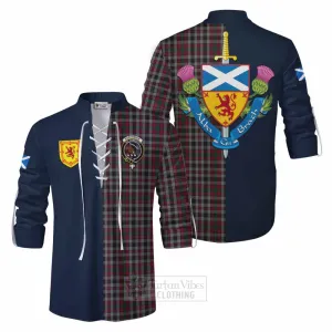 Borthwick Tartan Ghillie Kilt Shirt Alba with Scottish Lion Royal Arm Half Style
