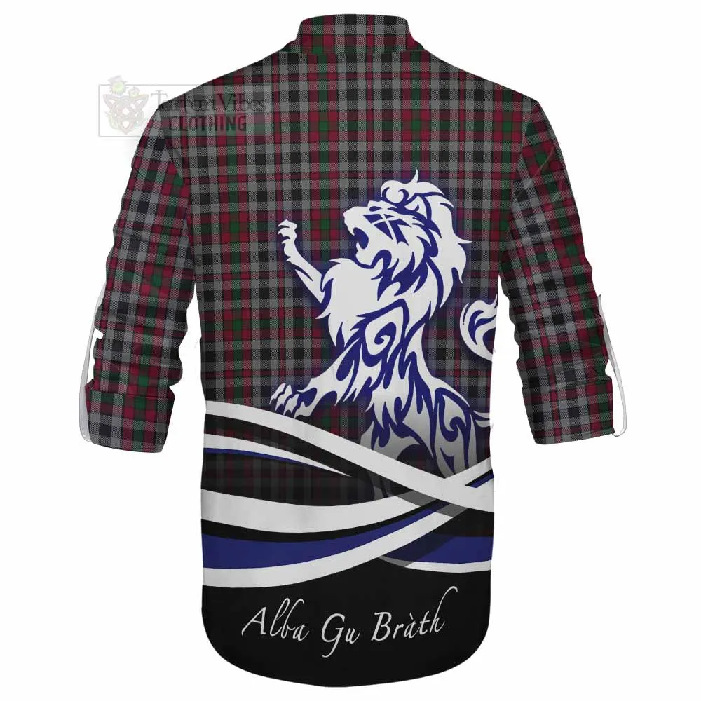 Borthwick Tartan Ghillie Kilt Shirt with Alba Gu Brath Regal Lion Emblem