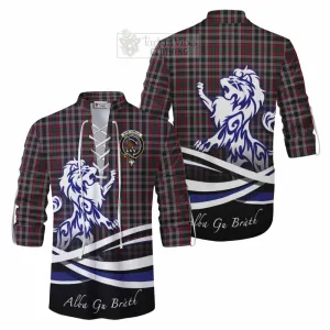 Borthwick Tartan Ghillie Kilt Shirt with Alba Gu Brath Regal Lion Emblem