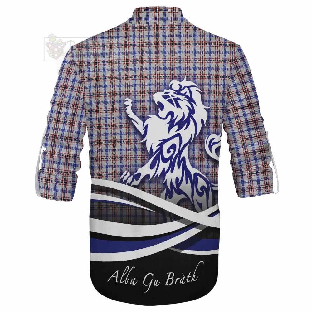 Boswell Tartan Ghillie Kilt Shirt with Alba Gu Brath Regal Lion Emblem