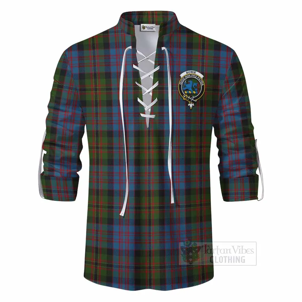 Bowie Tartan Ghillie Kilt Shirt with Family Crest DNA In Me Style