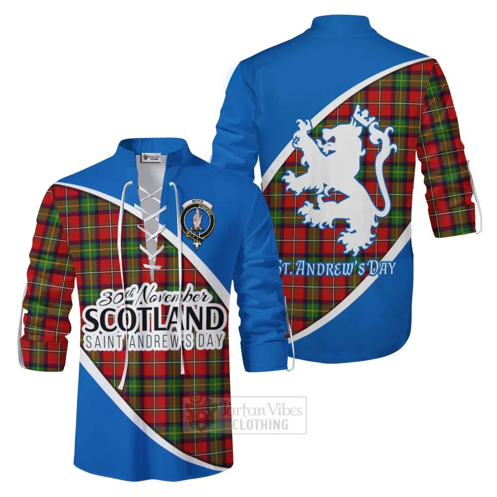 Boyd Family Crest Tartan Ghillie Kilt Shirt Celebrate Saint Andrew's Day in Style