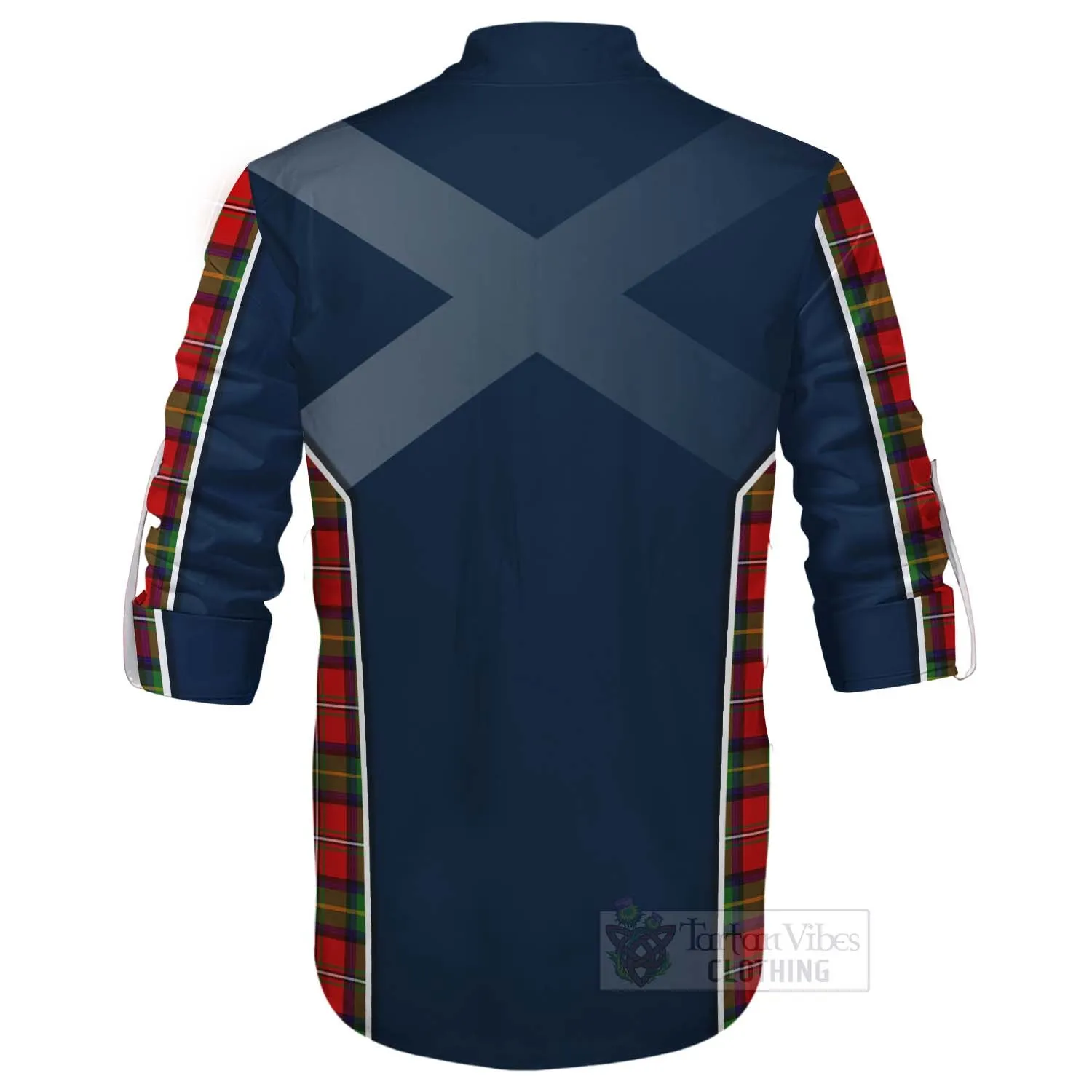 Boyd Tartan Ghillie Kilt Shirt with Family Crest and Scottish Thistle Vibes Sport Style