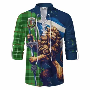 Boyle Tartan Family Crest Ghillie Kilt Shirt with Scottish Majestic Lion