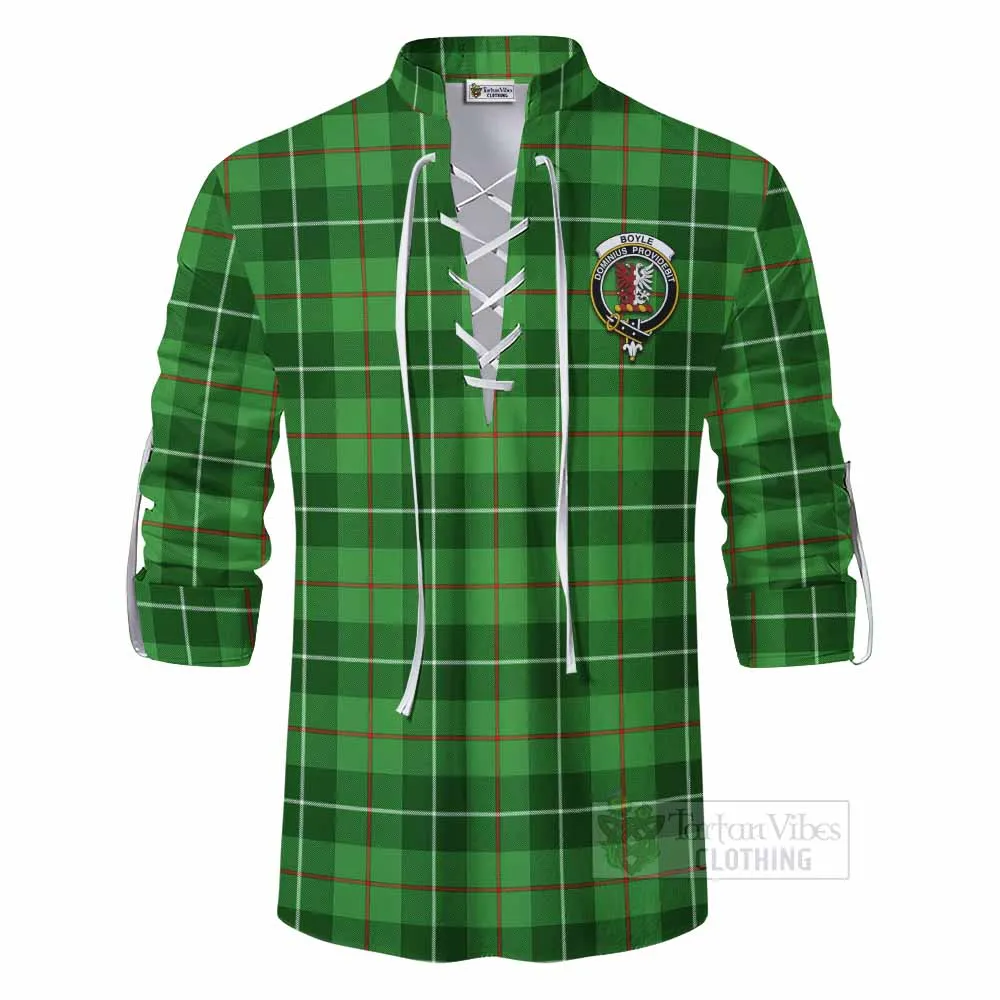 Boyle Tartan Ghillie Kilt Shirt with Family Crest DNA In Me Style