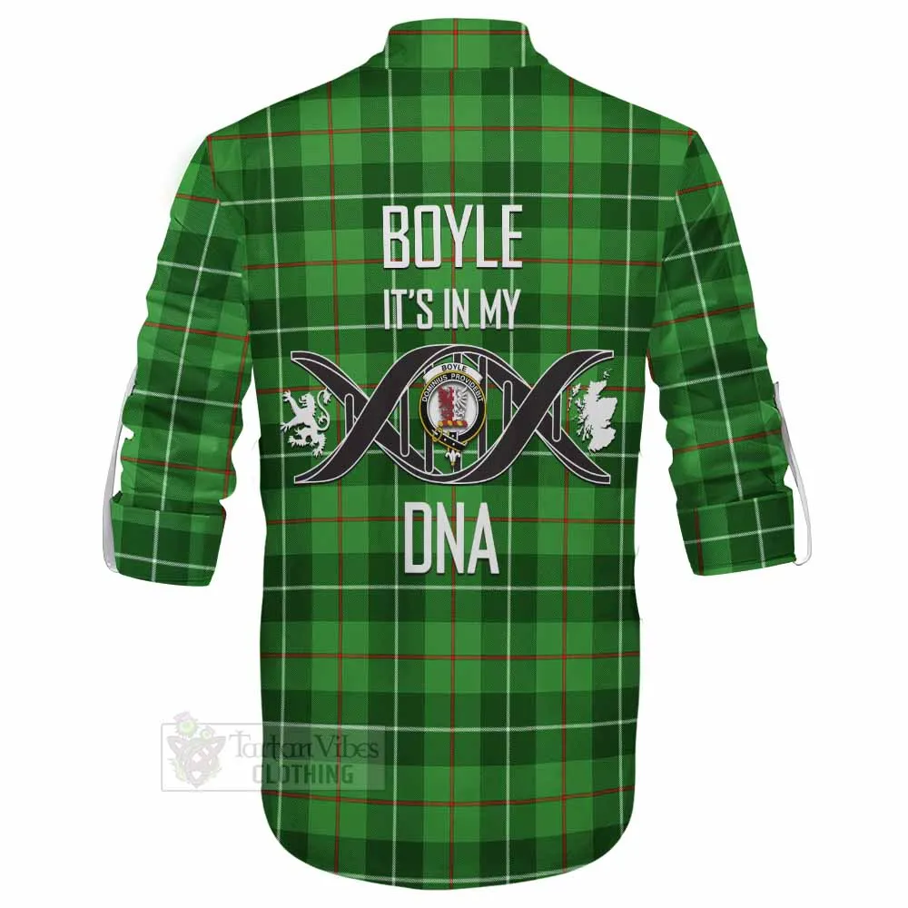 Boyle Tartan Ghillie Kilt Shirt with Family Crest DNA In Me Style
