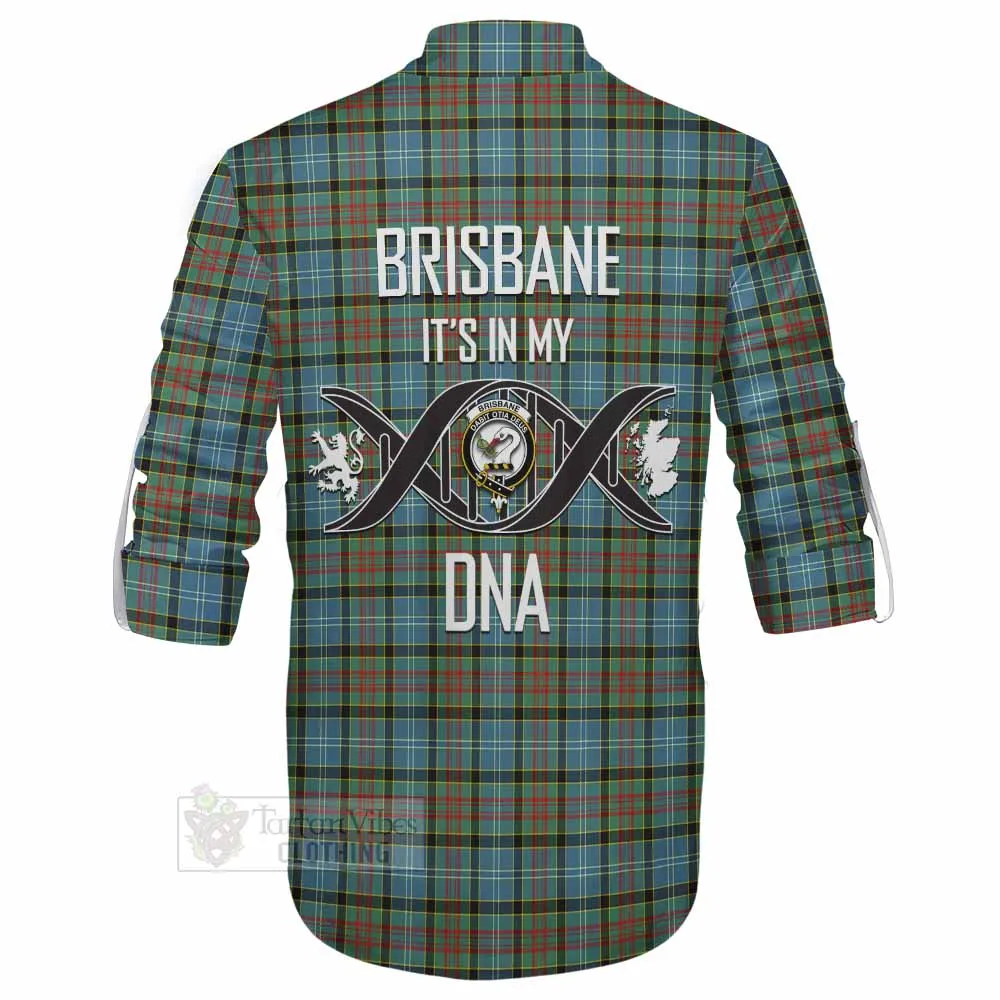 Brisbane Tartan Ghillie Kilt Shirt with Family Crest DNA In Me Style