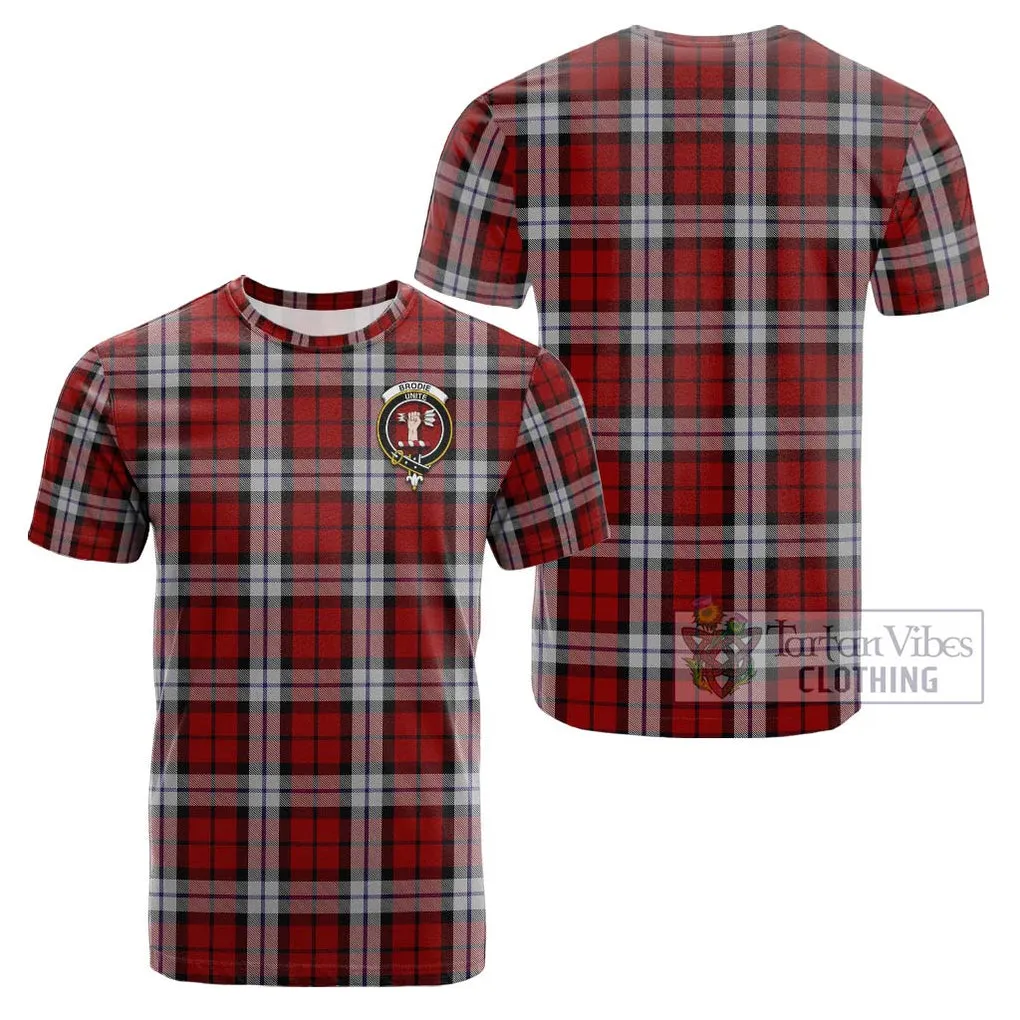 Brodie Dress Tartan Cotton T-Shirt with Family Crest