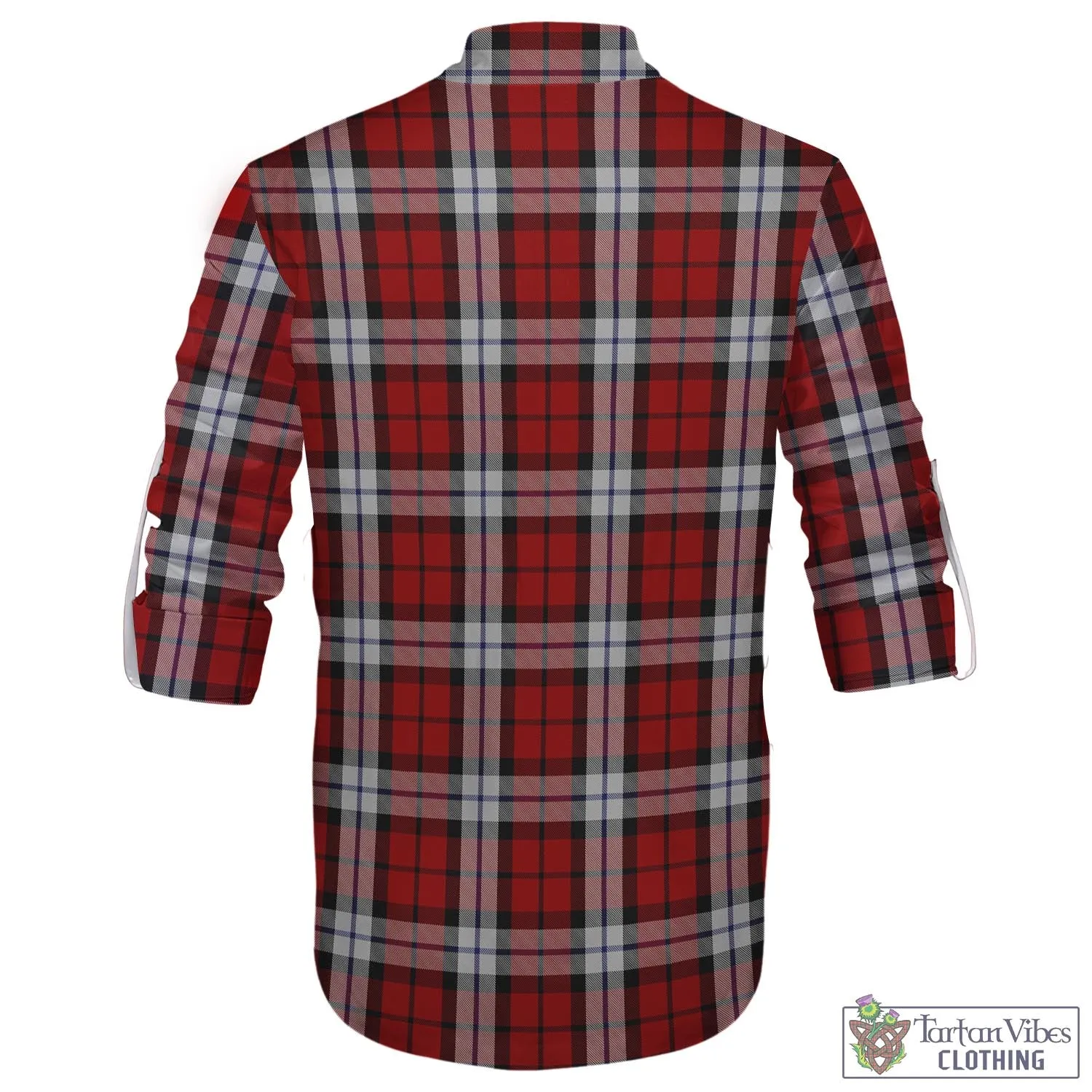Brodie Dress Tartan Men's Scottish Traditional Jacobite Ghillie Kilt Shirt with Family Crest