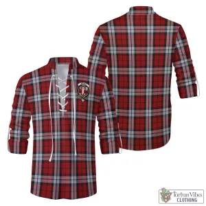 Brodie Dress Tartan Men's Scottish Traditional Jacobite Ghillie Kilt Shirt with Family Crest