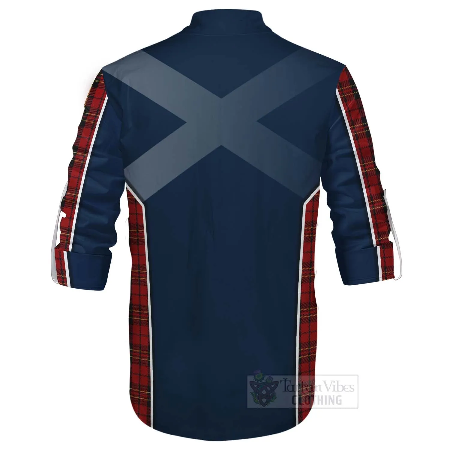 Brodie Tartan Ghillie Kilt Shirt with Family Crest and Scottish Thistle Vibes Sport Style