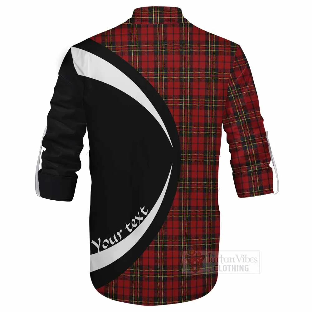 Brodie Tartan Ghillie Kilt Shirt with Family Crest Circle Style