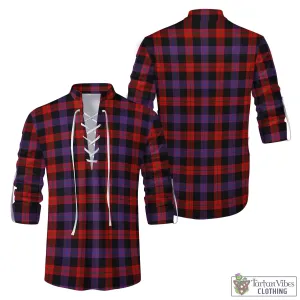 Broun Modern Tartan Men's Scottish Traditional Jacobite Ghillie Kilt Shirt