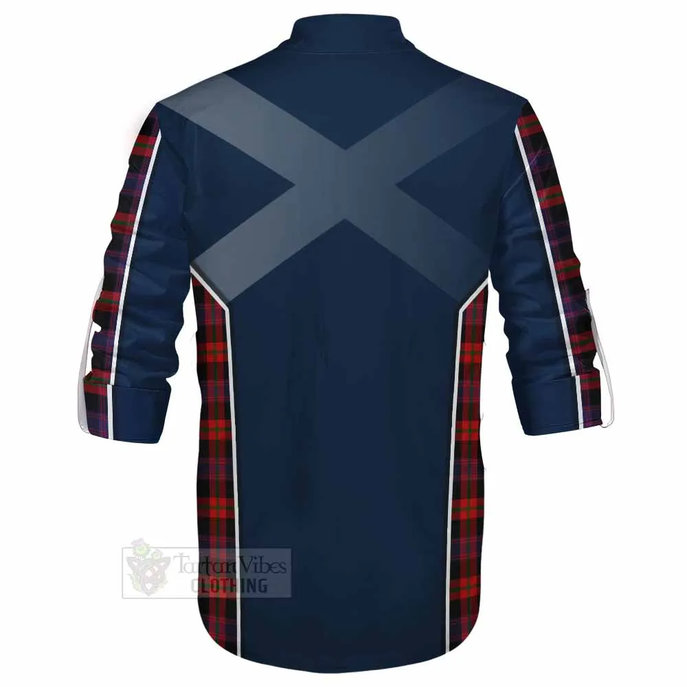 Brown (Broun) Tartan Ghillie Kilt Shirt with Family Crest and Lion Rampant Vibes Sport Style