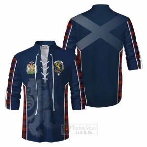 Brown (Broun) Tartan Ghillie Kilt Shirt with Family Crest and Lion Rampant Vibes Sport Style