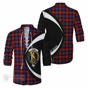 Brown (Broun) Tartan Ghillie Kilt Shirt with Family Crest Circle Style