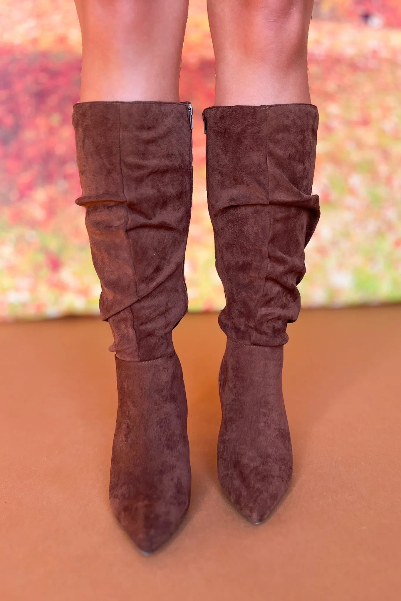 Brown Faux Suede Slouch Boots *FINAL SALE*
