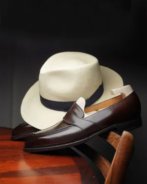 Brown Leather Caelan Closed Penny Loafers - Formal Shoes