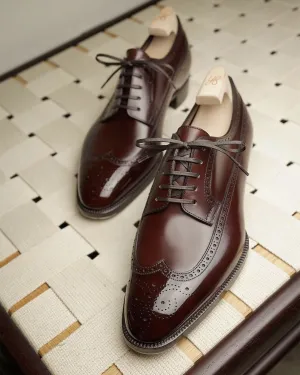 Brown Leather Calix Slipon Wingtip Oxfords - Formal Shoes - SS23