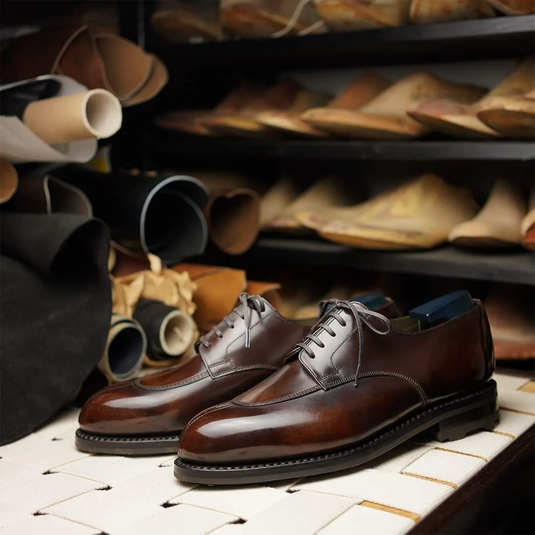Brown Leather Elspeth Derby Shoes  - Formal Shoes