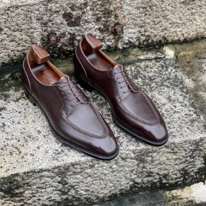 Brown Milled Grain Leather Bilzen Derby Shoes - AW24
