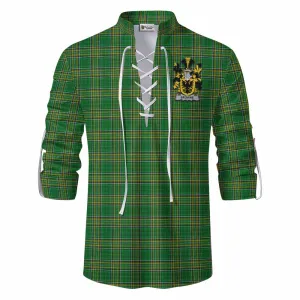 Browne Irish Clan Tartan Ghillie Kilt Shirt with Coat of Arms