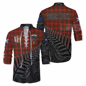 Bruce Crest Tartan Ghillie Kilt Shirt with New Zealand Silver Fern Half Style