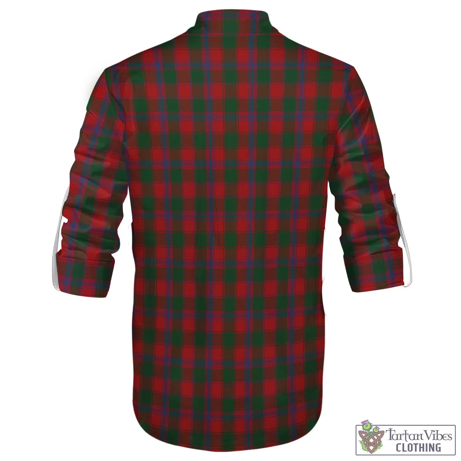 Bruce Old Tartan Men's Scottish Traditional Jacobite Ghillie Kilt Shirt with Family Crest