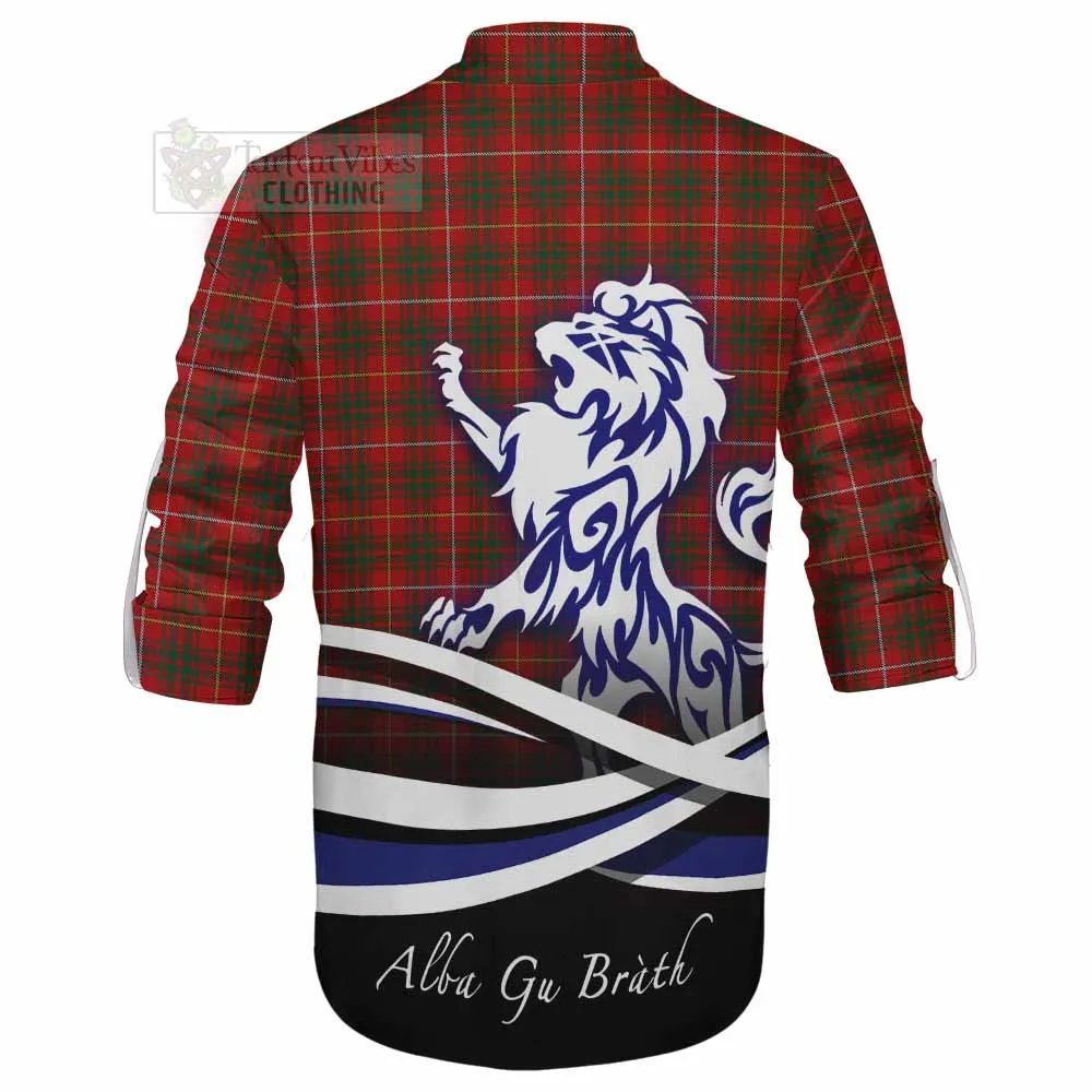 Bruce Tartan Ghillie Kilt Shirt with Alba Gu Brath Regal Lion Emblem