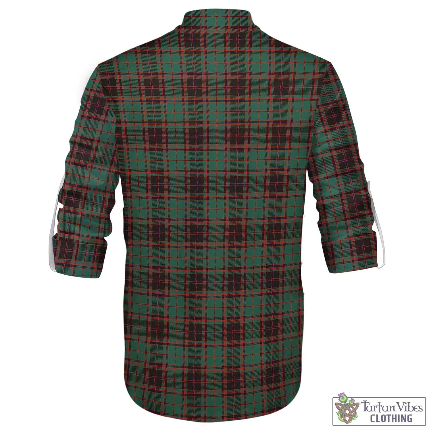 Buchan Ancient Tartan Men's Scottish Traditional Jacobite Ghillie Kilt Shirt with Family Crest