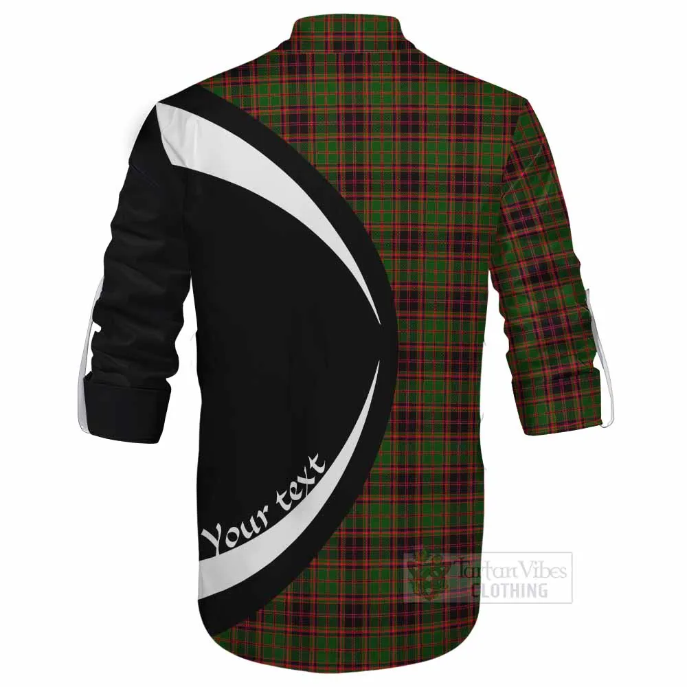 Buchan Tartan Ghillie Kilt Shirt with Family Crest Circle Style