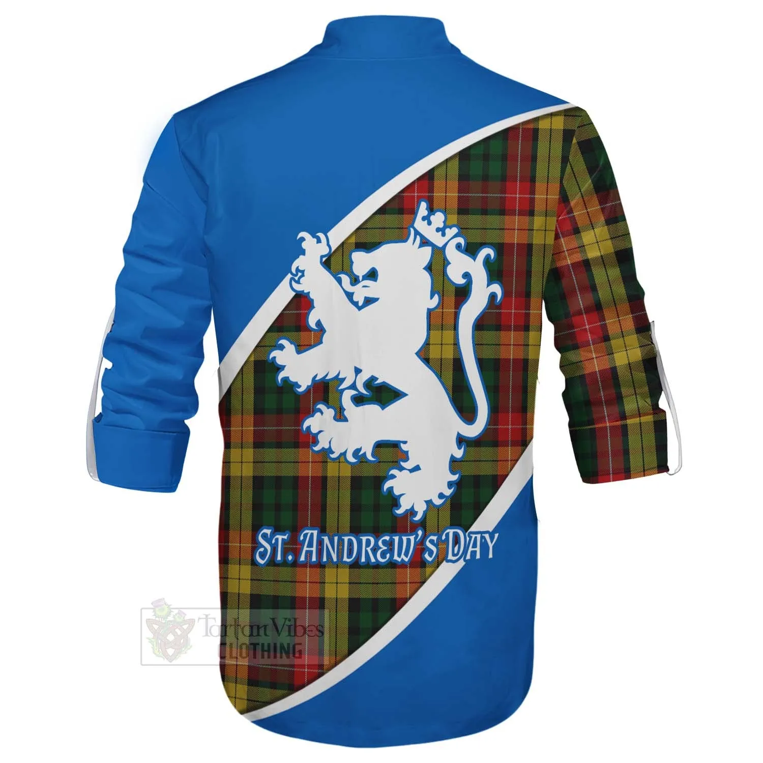 Buchanan Family Crest Tartan Ghillie Kilt Shirt Celebrate Saint Andrew's Day in Style