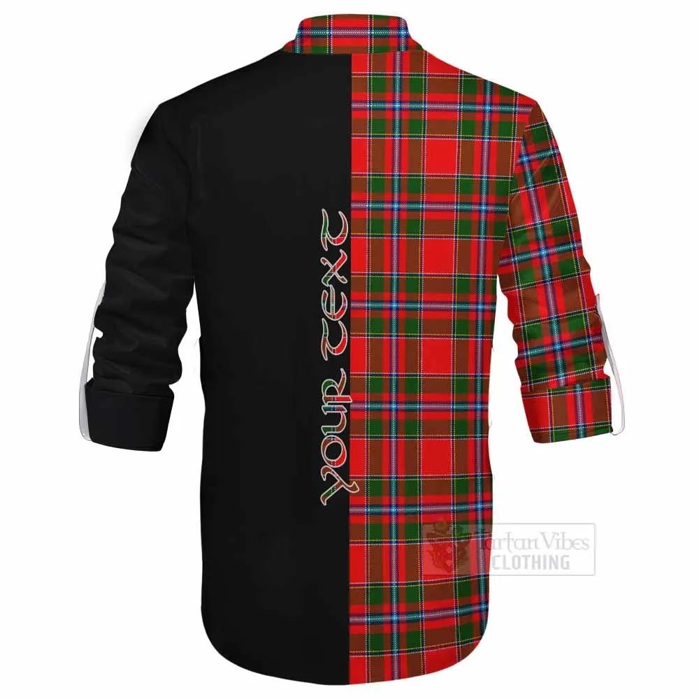 Butter Tartan Ghillie Kilt Shirt with Family Crest and Half Of Me Style