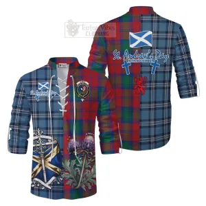 Byres (Byses) Tartan Ghillie Kilt Shirt Happy St. Andrew's Day Half Tartan Style