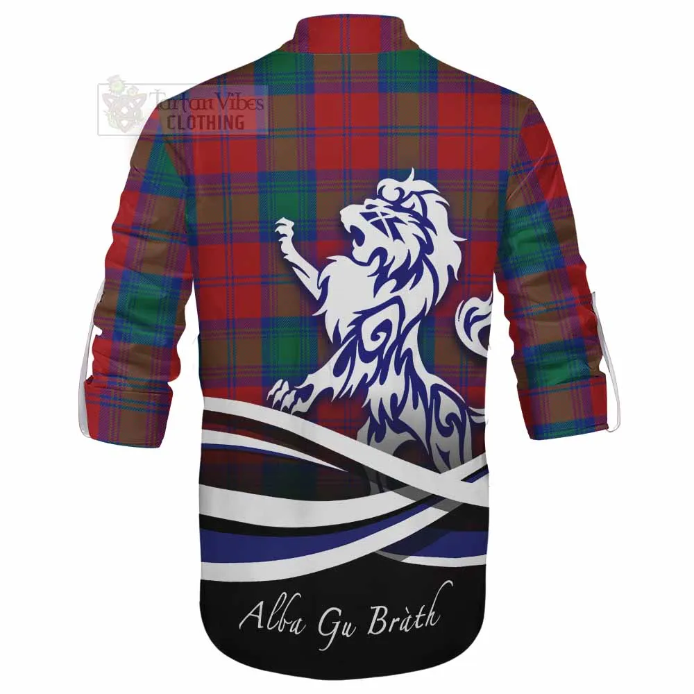 Byres (Byses) Tartan Ghillie Kilt Shirt with Alba Gu Brath Regal Lion Emblem