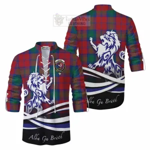 Byres (Byses) Tartan Ghillie Kilt Shirt with Alba Gu Brath Regal Lion Emblem