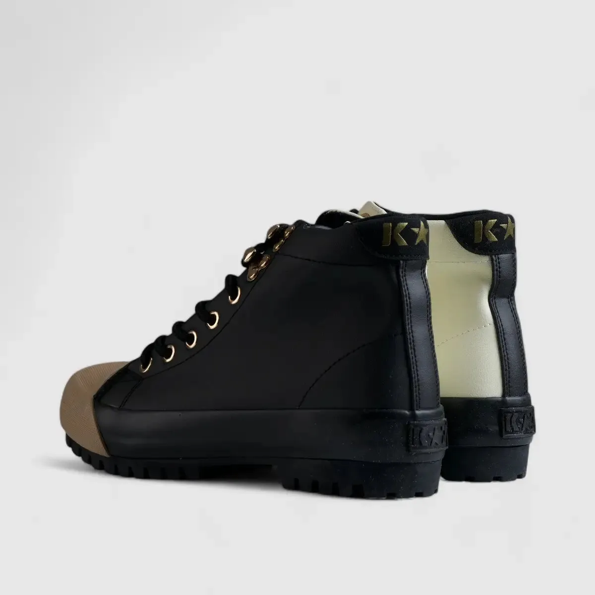 Caprio 2 Tone Statement Sneaker Boots Beige/Camel