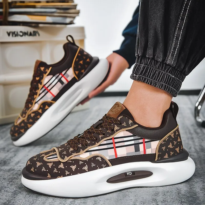 Casual Patchwork Outdoor Lace Up Sneakers