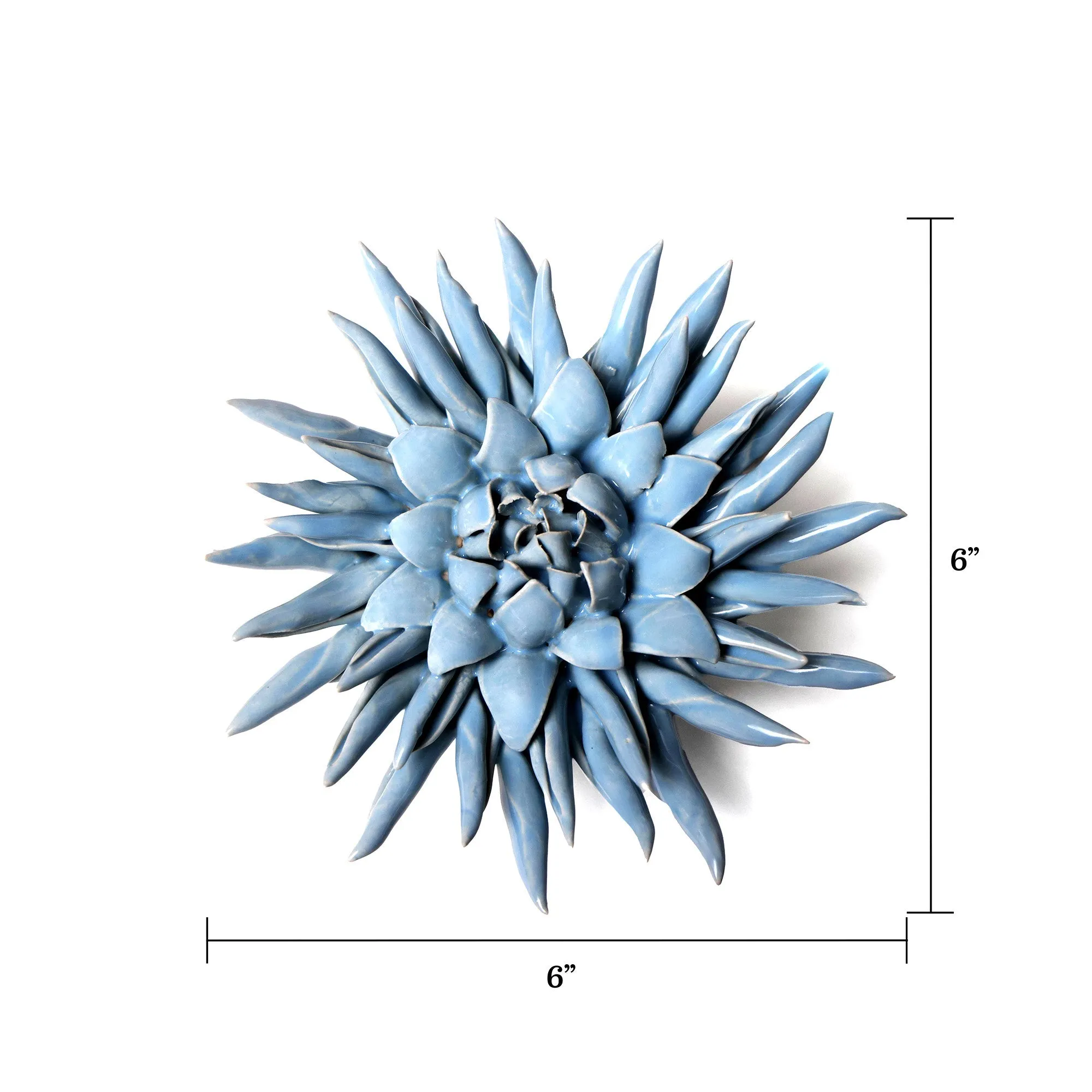 Ceramic Flower Wall Art Flower Blue 6
