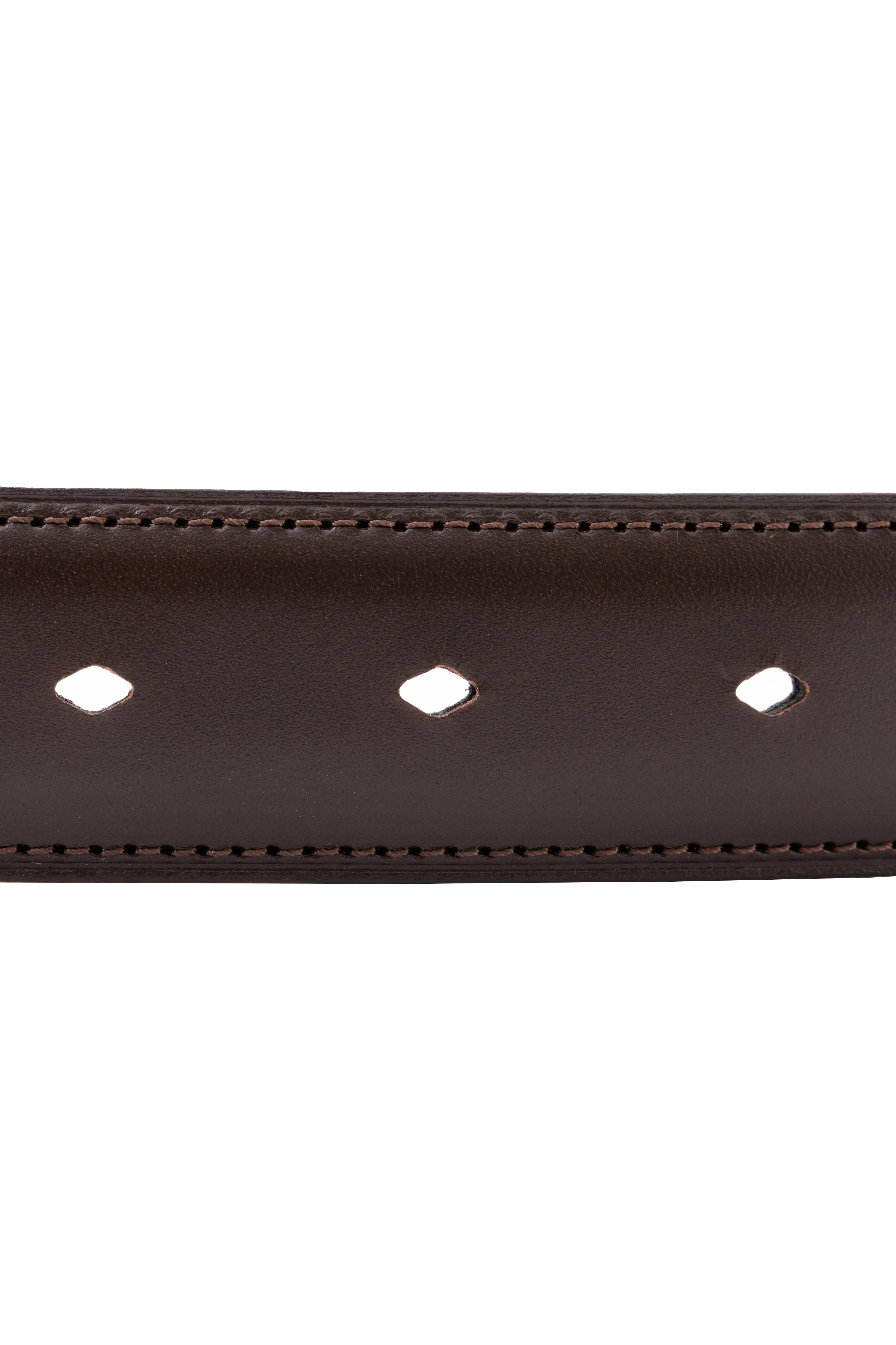 Charcoal Brown Leather Belt
